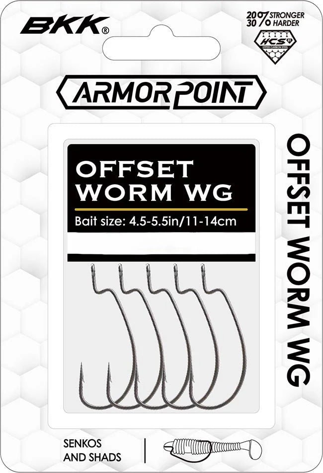 BKK Armor Point Offset Wide Gap Worm Hooks