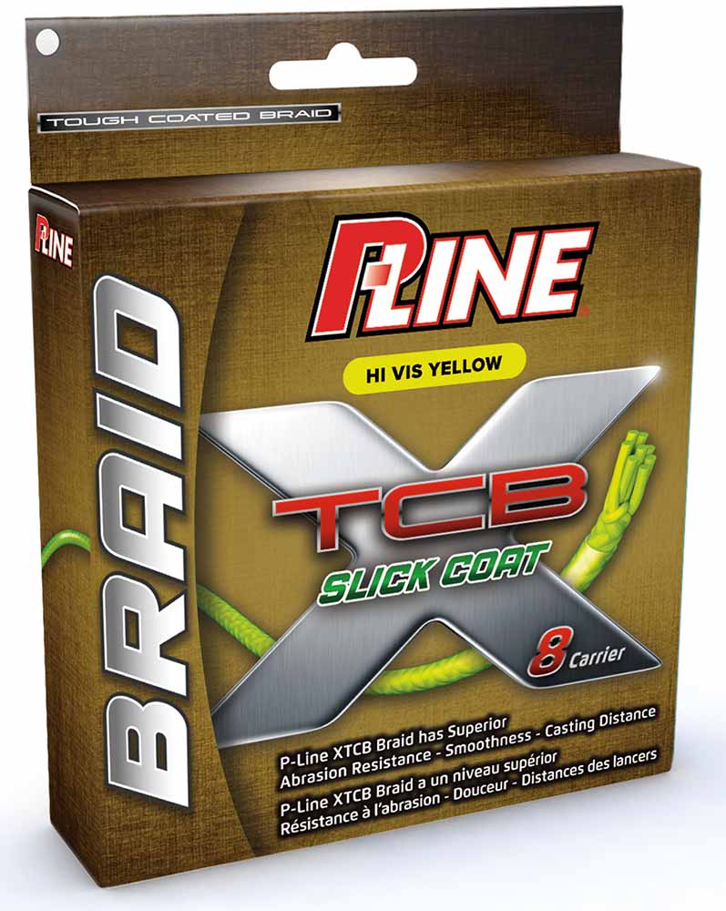 P Line Teflon Coated 8 Carrier Hi Vis Yellow Braid 300 Yard Spools