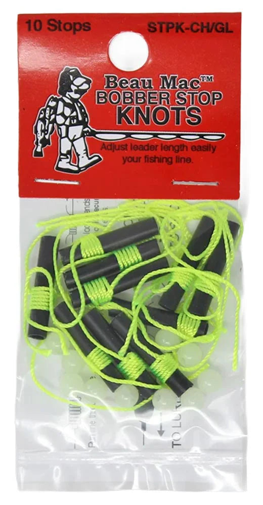 Beau Mac Bobber Stop Knots w Beads 10 Pack