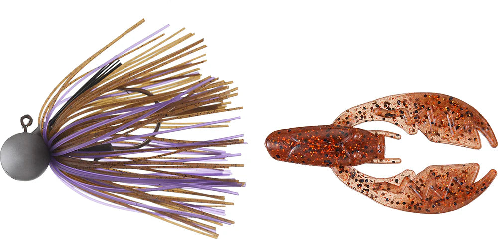 Keitech Tungsten Model II Football Jig NetBait Tiny Paca Chunk Combo