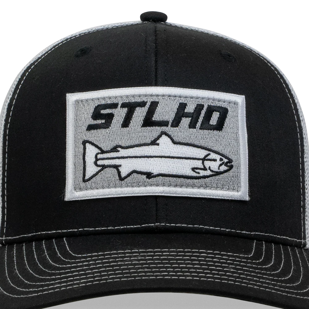 STLHD Winter Ice Black White Trucker Snapback Hat