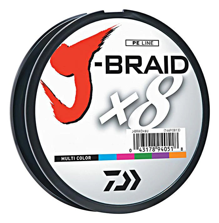 Daiwa J Braid X8 Braided Line 165 Yards Multi Color