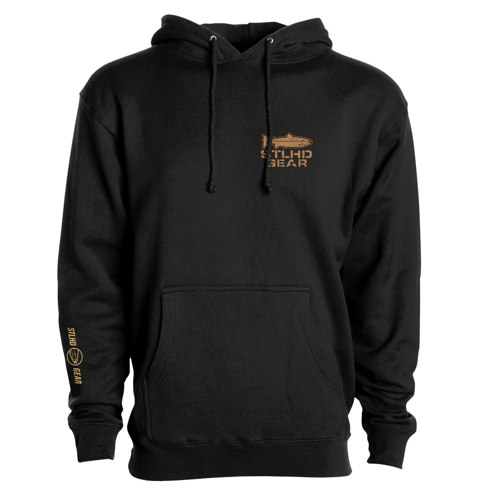 STLHD Mens Work Hard Fish Hard Premium Hoodie