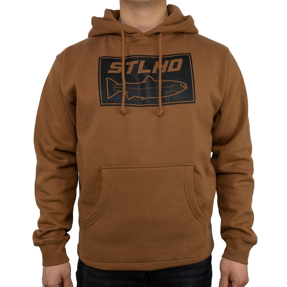 STLHD Mens Yuba River Saddle Brown Premium Hoodie