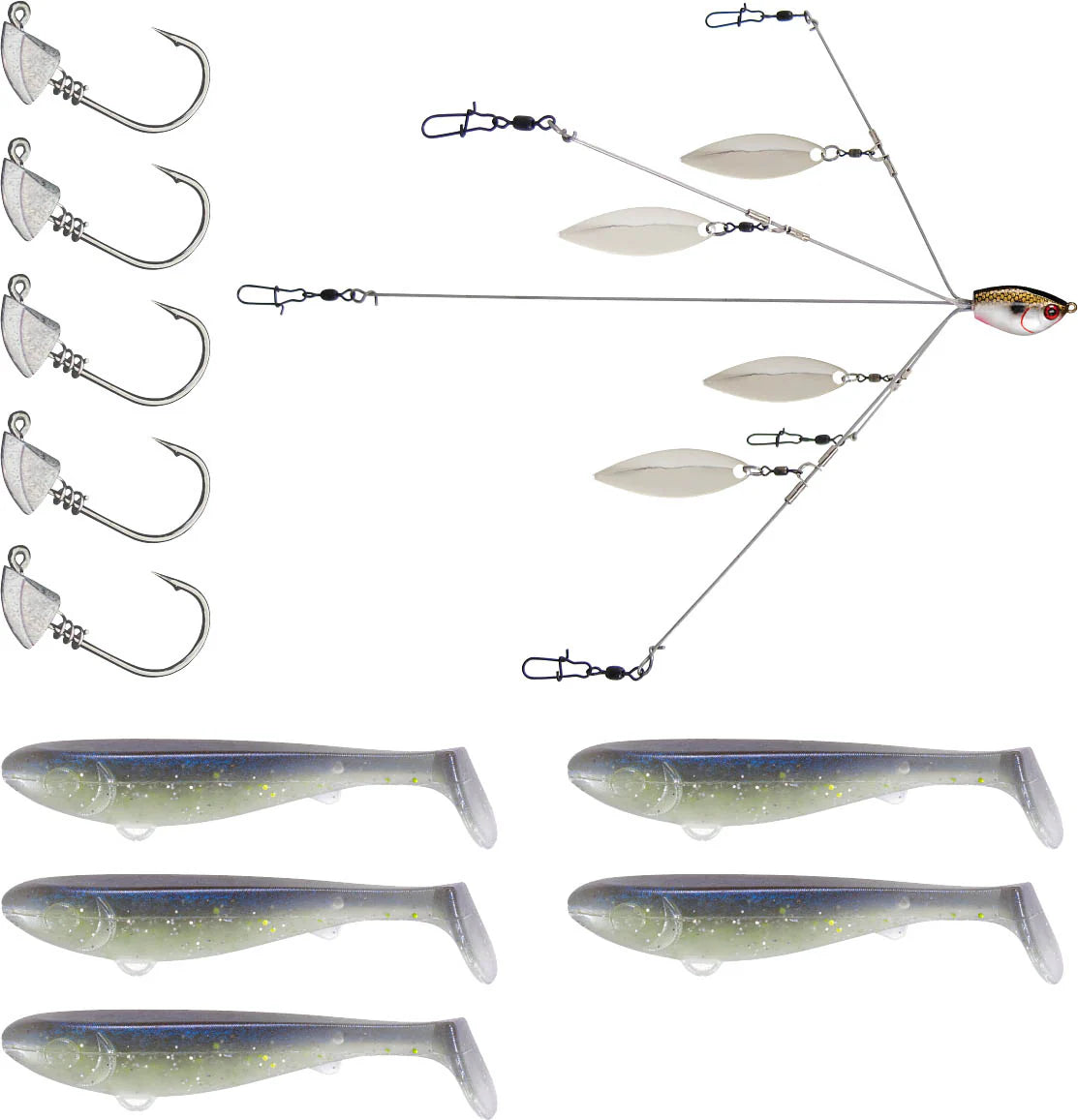 YUM Scottsboro Kit YUMbrella Flash Mob Jr 3 inch Swimbait Kit