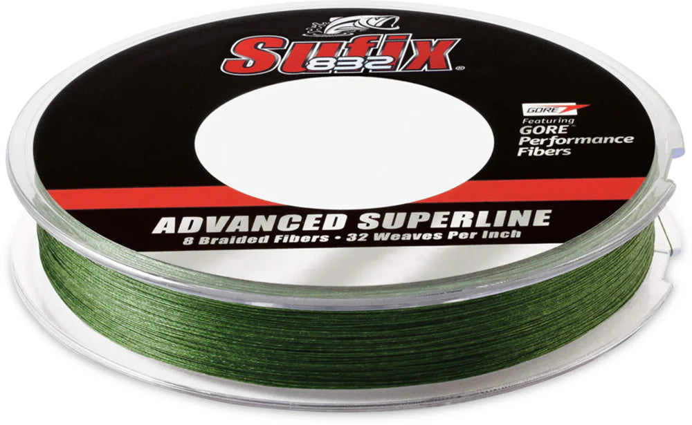 Sufix 832 Advanced Superline Low Vis Green Braided Line 150 Yard Standard Spool