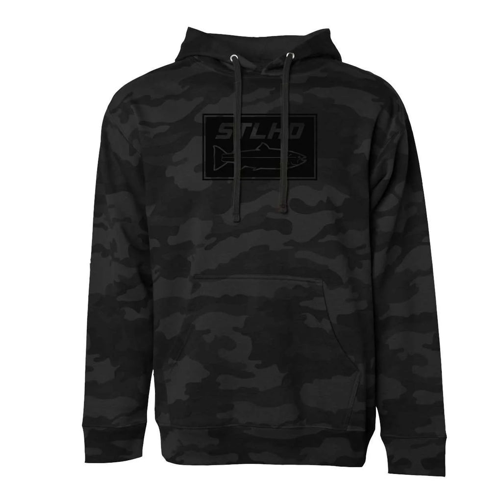 STLHD Mens Black Water Black Camo Standard Hoodie