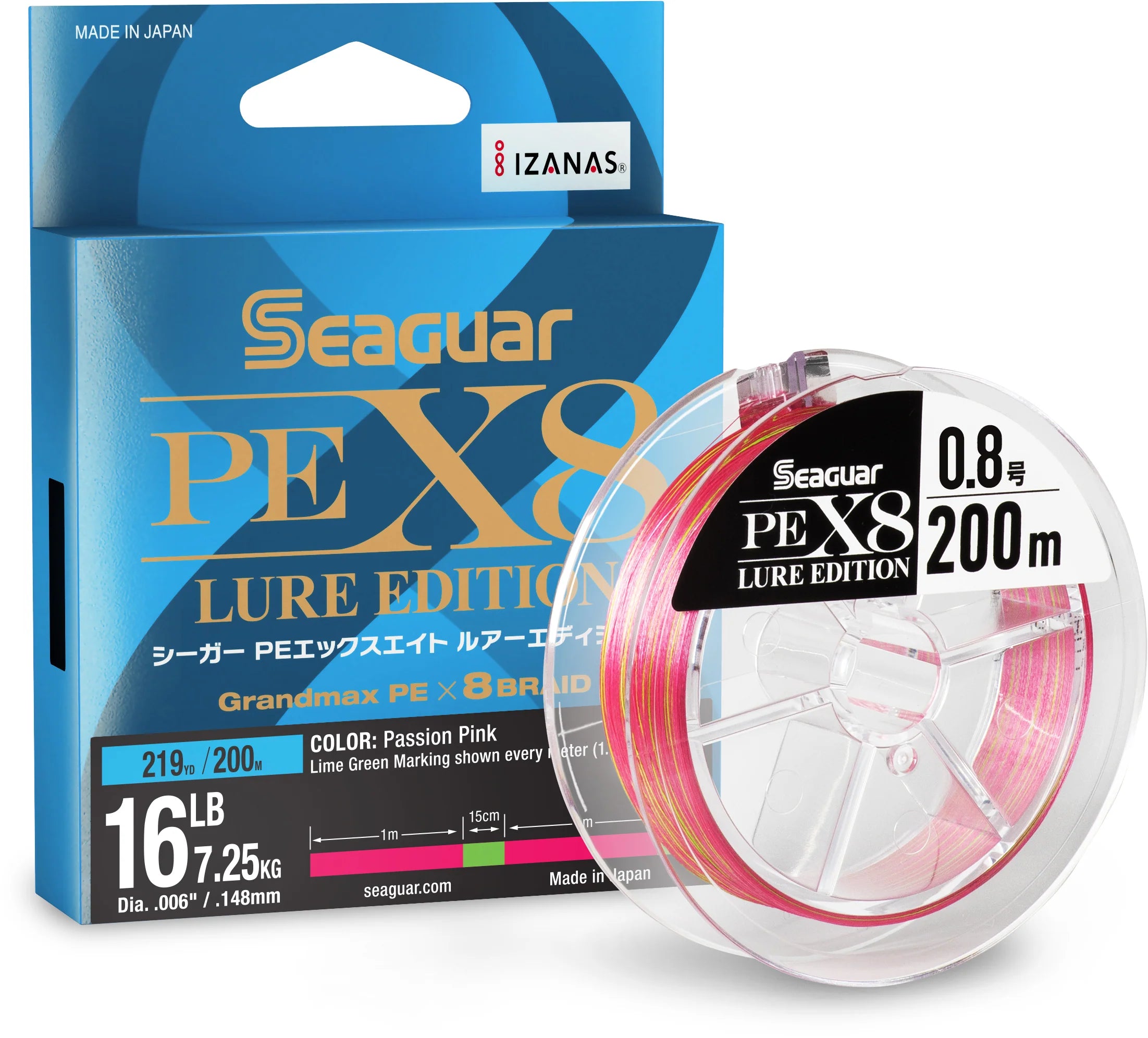 Seaguar JDM PEX8 HI Vis Braid 219 Yard Spool