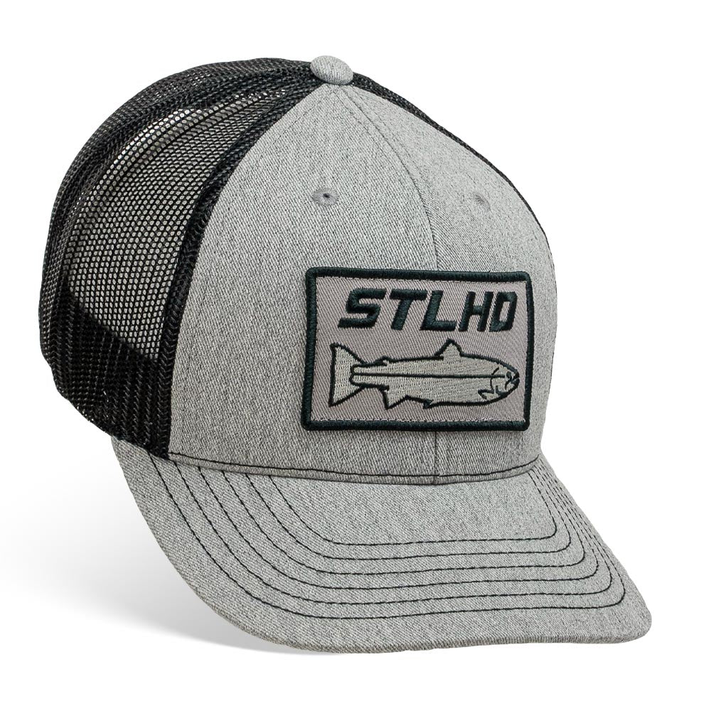 STLHD Chrome Edition Heather Grey Black Trucker Snapback Hat