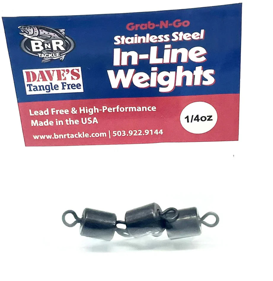 BnR Tackle Steel In Line Weight Grab N Go Pack 3 Pieces