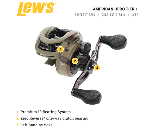 Lews American Hero Tier 1 Baitcasting Reel