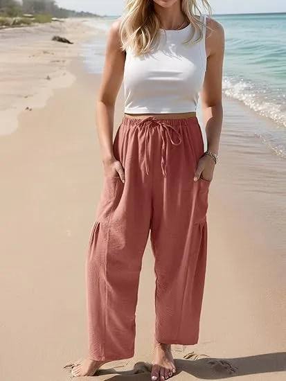 Women's Loose Flowy Harem Wide Leg Pants