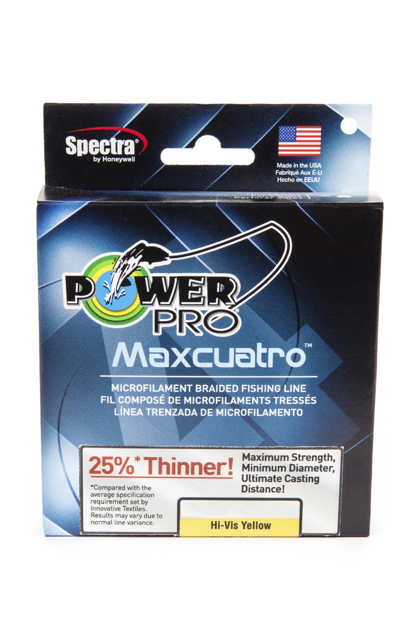 Power Pro Maxcuatro Spectra Hi Vis Yellow Braided Line