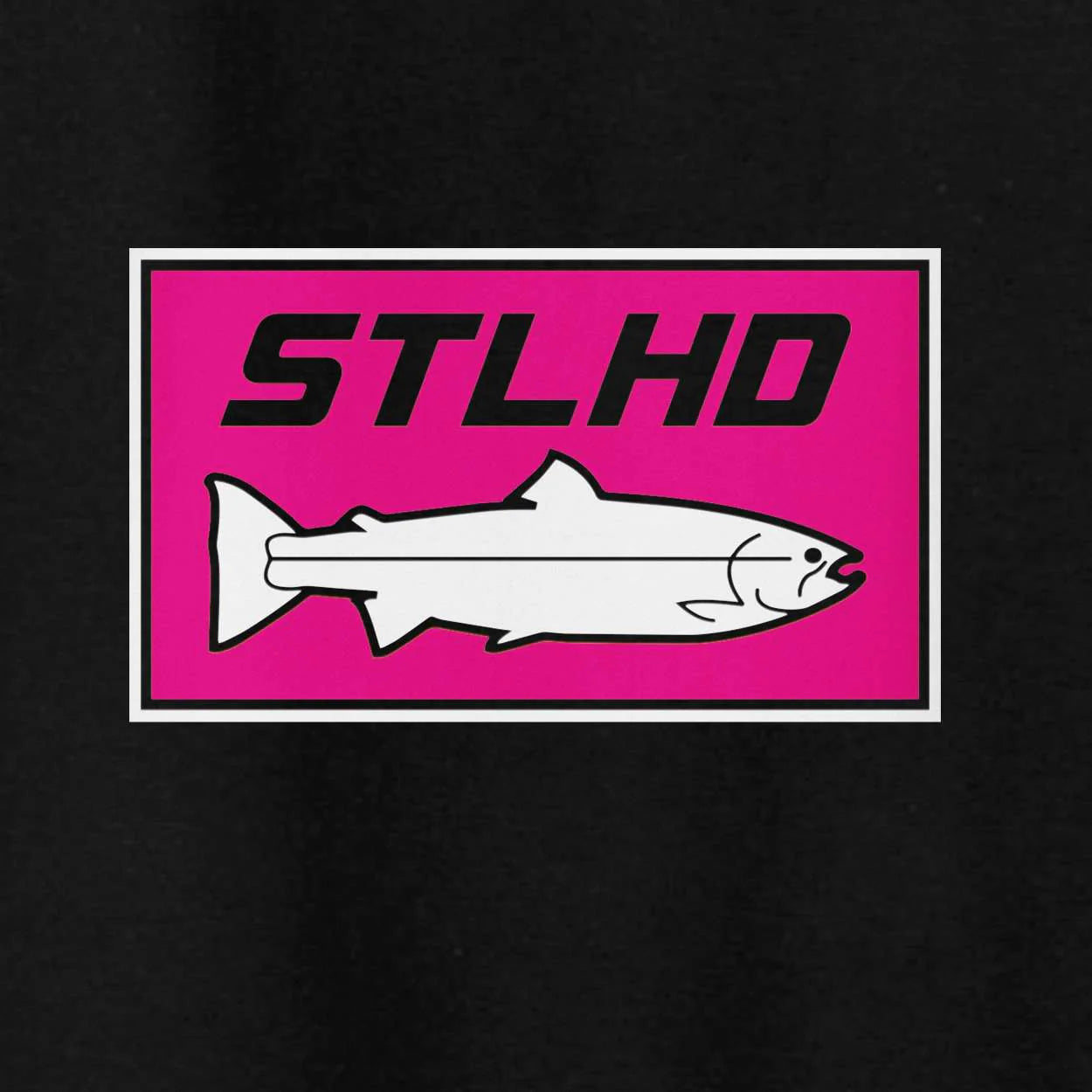 STLHD Mens Neon Pink Black Standard Hoodie