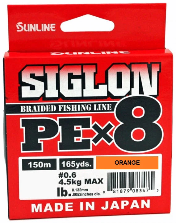 Sunline Siglon PEx8 Braid High Vis Orange 165 Yard Spools