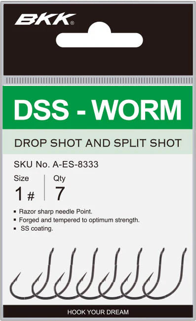 BKK DSS Worm Drop Shot and Split Shot Hook