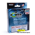 Power Pro Maxcuatro Spectra Hi Vis Yellow Braided Line 1500 yard Bulk Spool