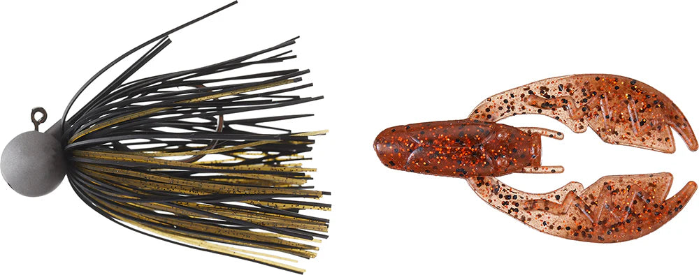 Keitech Tungsten Model II Football Jig NetBait Tiny Paca Chunk Combo
