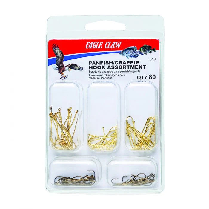 Eagle Claw 619H Panfish Crappie 80 Piece Assorted Hook Kit