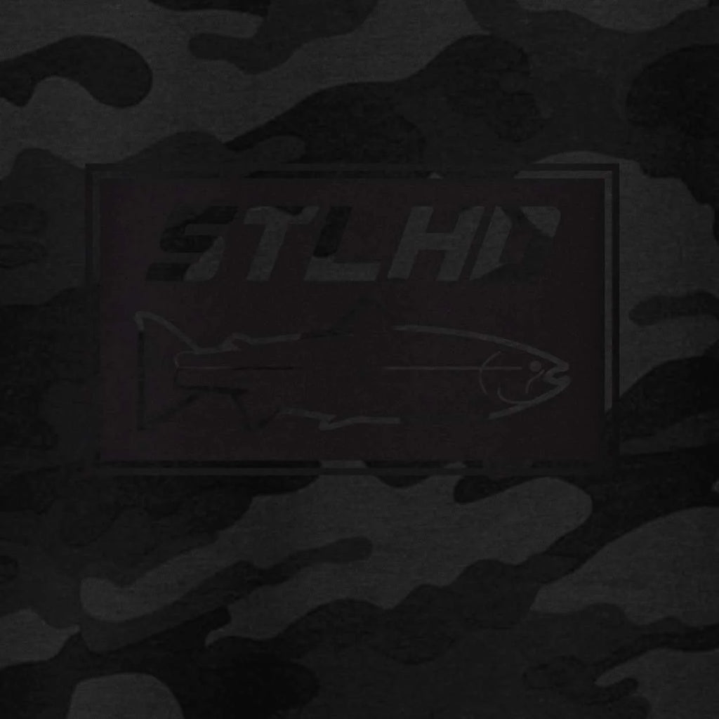 STLHD Mens Black Water Black Camo Standard Hoodie