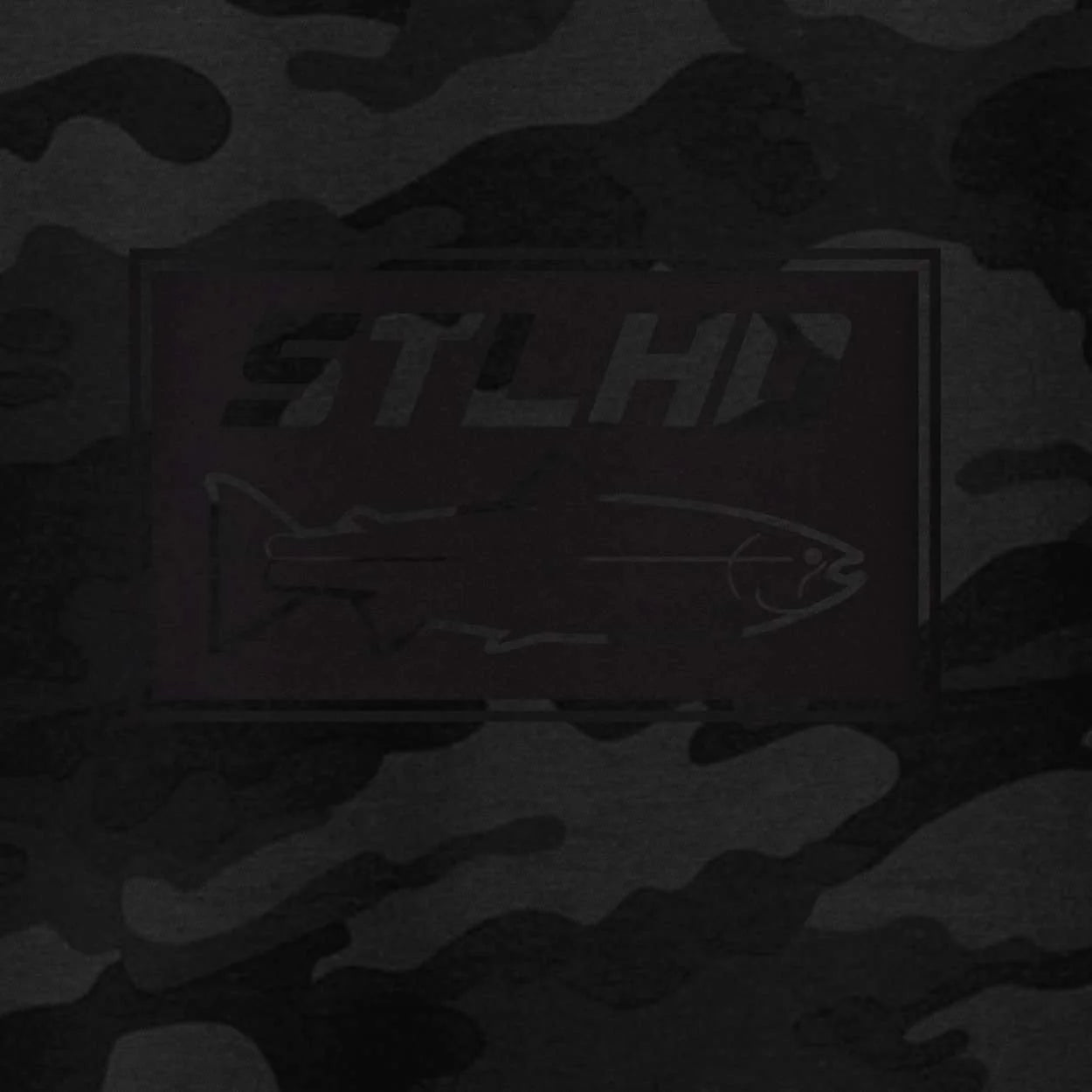 STLHD Mens Black Water Black Camo Standard Hoodie