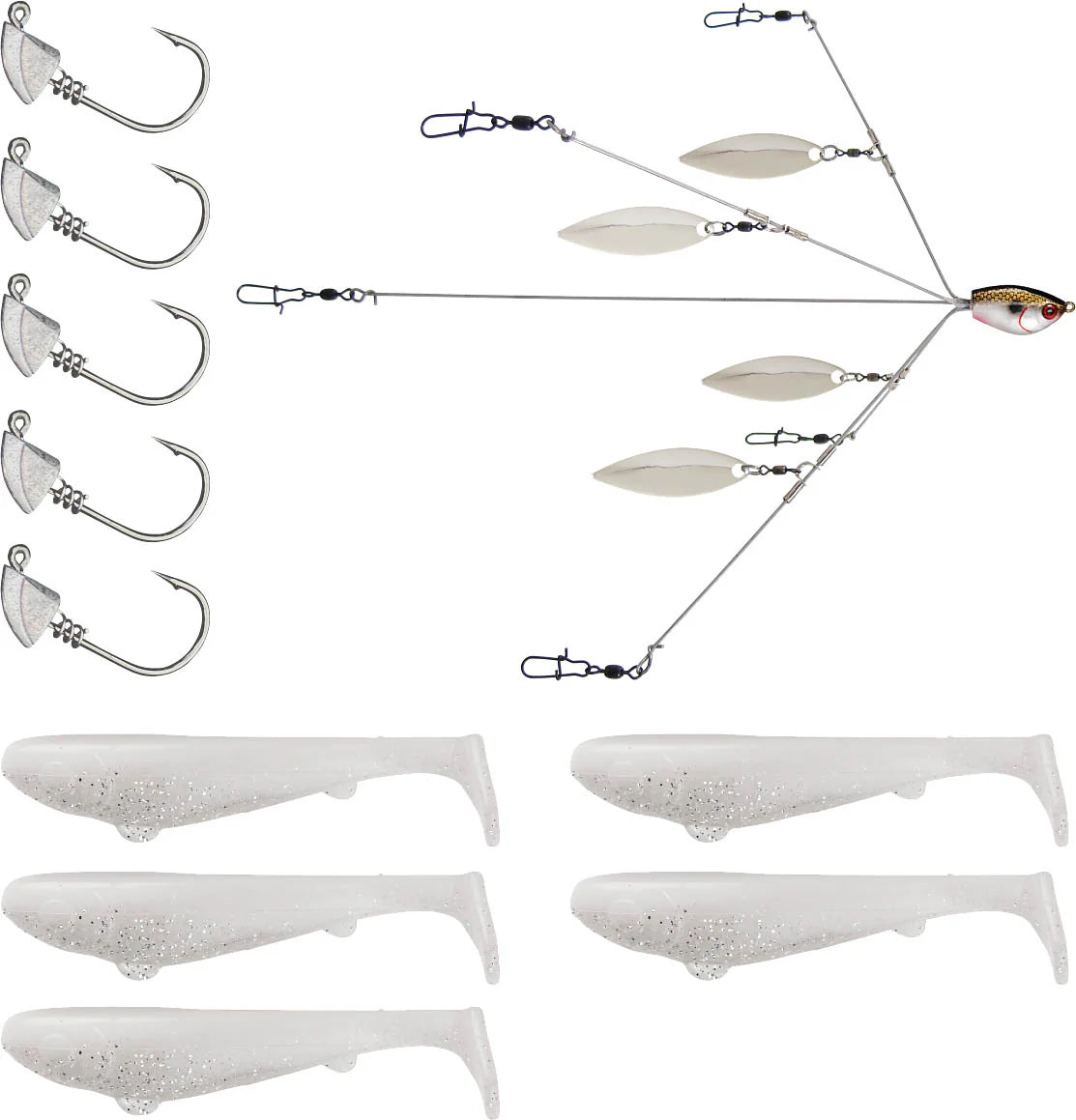YUM Scottsboro Kit YUMbrella Flash Mob Jr 3 inch Swimbait Kit