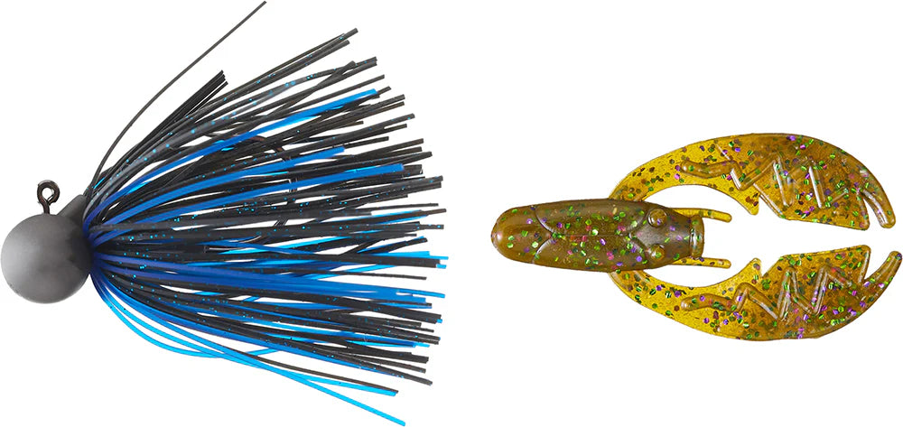 Keitech Tungsten Model II Football Jig NetBait Tiny Paca Chunk Combo