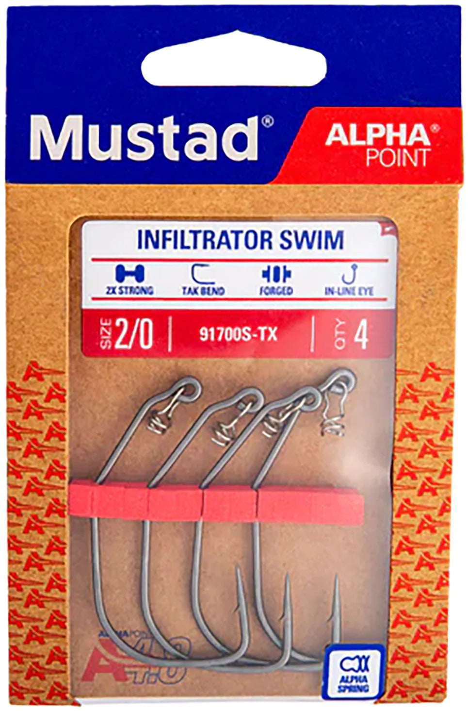 Mustad Alpha Point Inline Infiltrator Swim Hooks