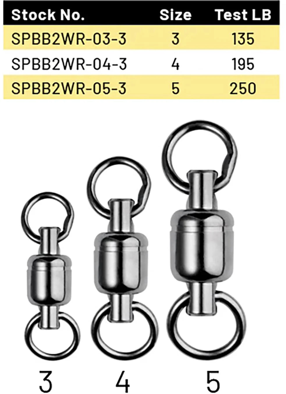 SPRO Power Ball Bearing Swivels w Welded Rings NSB Finish