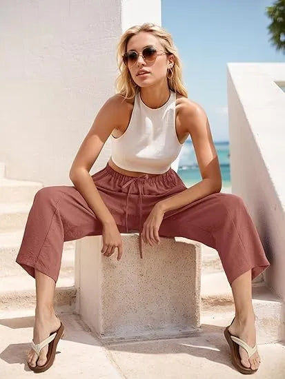 Women's Loose Flowy Harem Wide Leg Pants