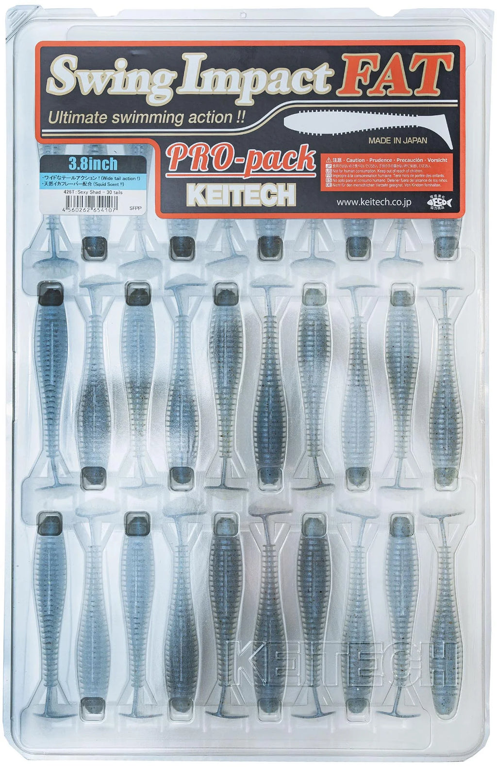 Keitech Fat Swing Impact 38 inch Soft Paddle Tail Swimbait 30 Bait Pro Pack