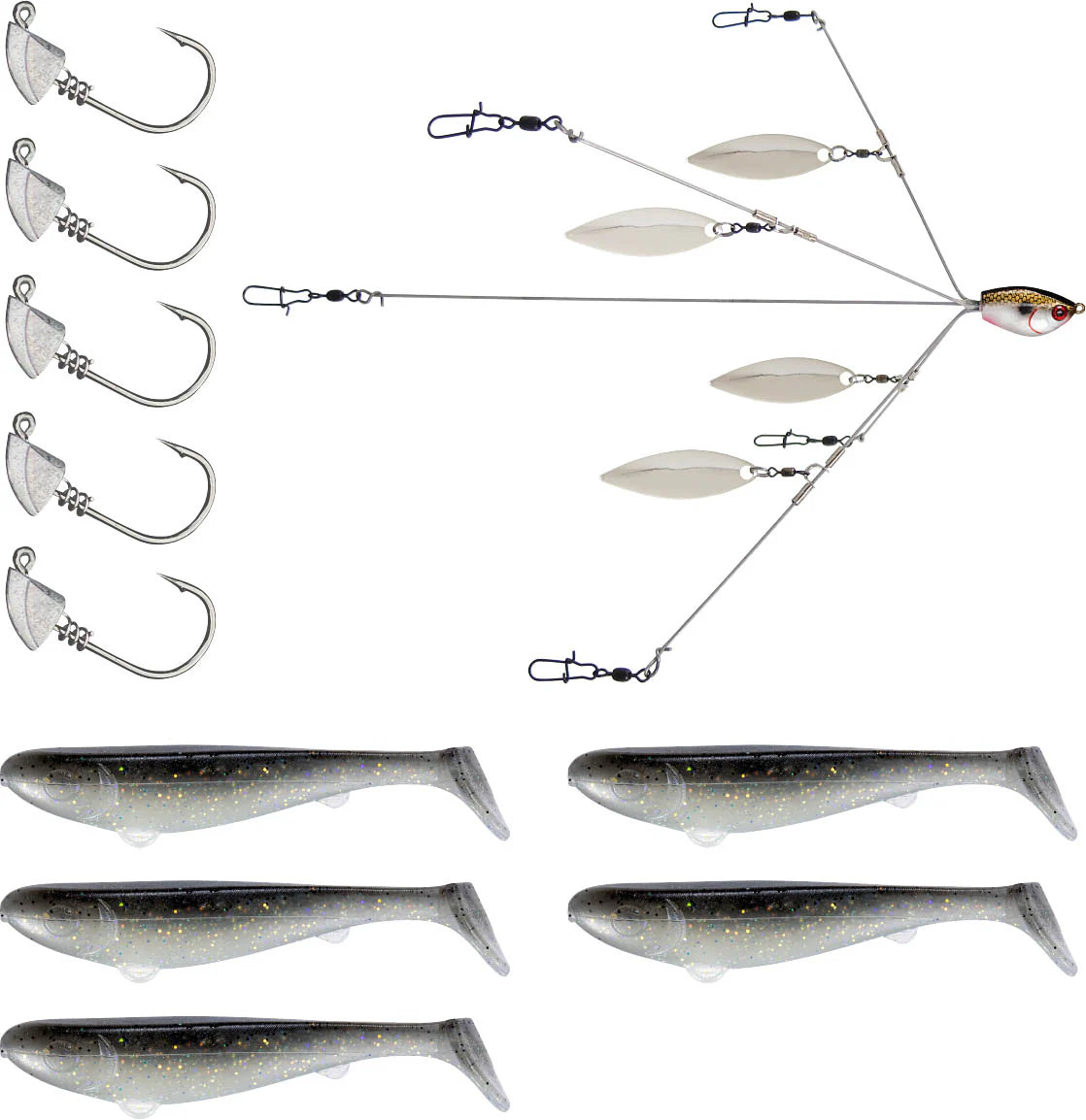 YUM Scottsboro Kit YUMbrella Flash Mob Jr 3 inch Swimbait Kit