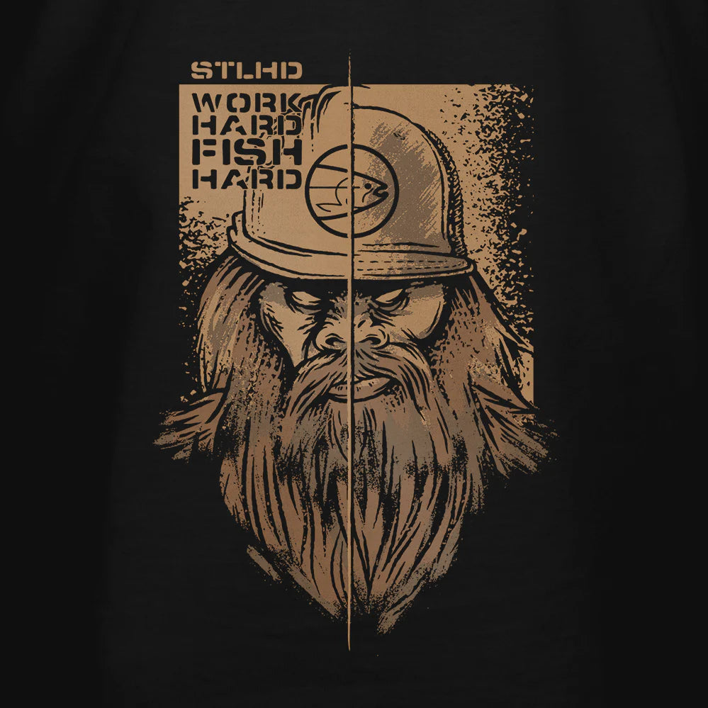 STLHD Mens Work Hard Fish Hard T Shirt