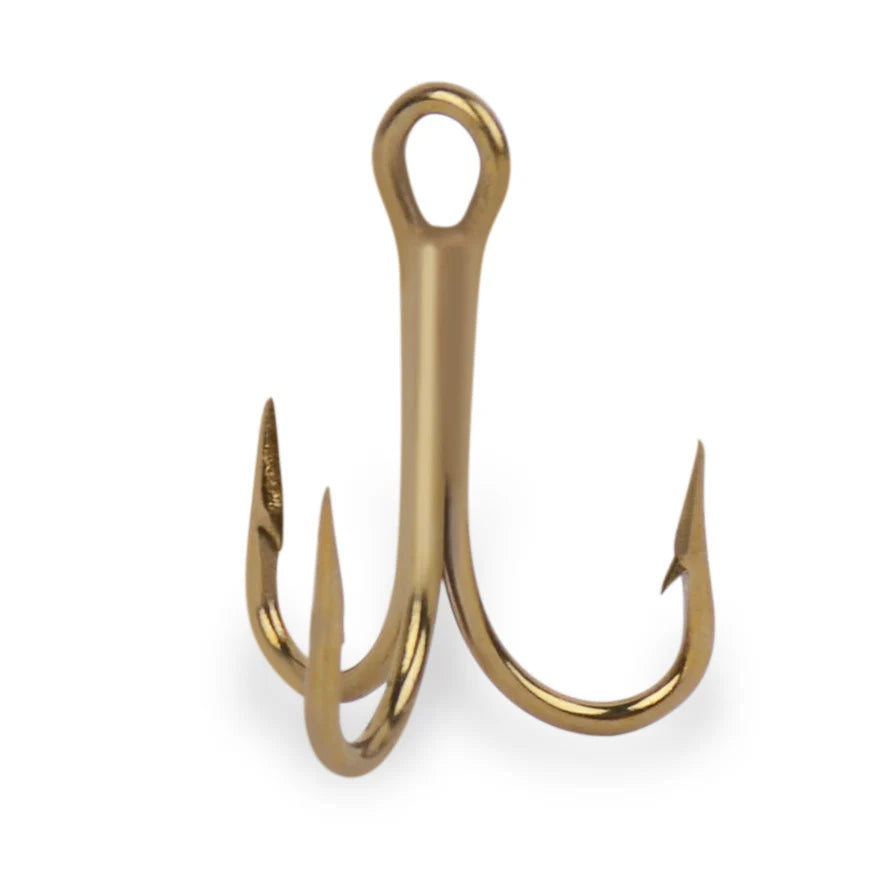Mustad 3565 Bronze OShaughnessy Treble Hook 2X Strong 5 pack