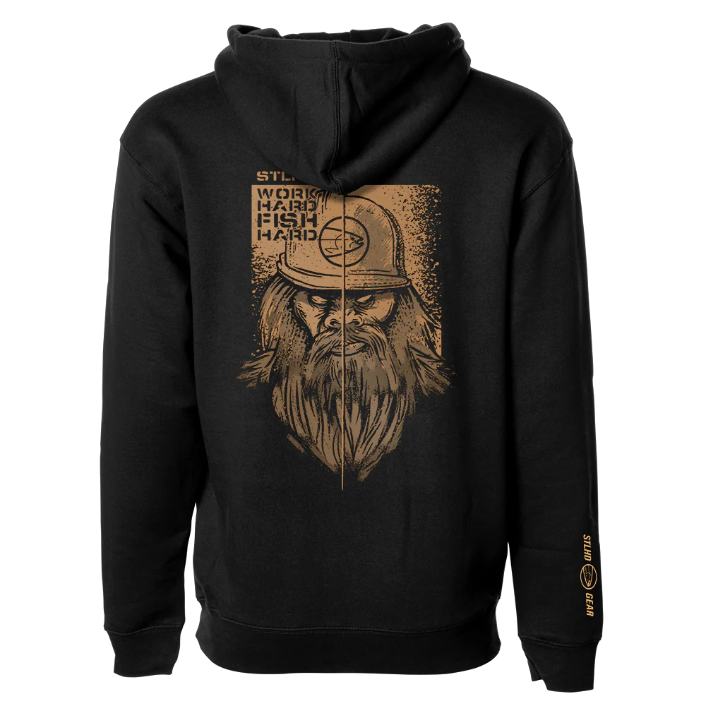 STLHD Mens Work Hard Fish Hard Premium Hoodie
