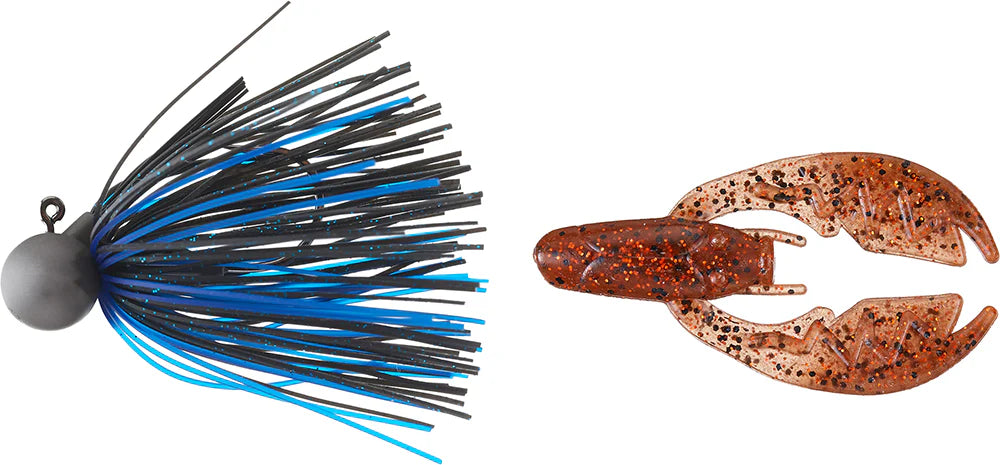Keitech Tungsten Model II Football Jig NetBait Tiny Paca Chunk Combo