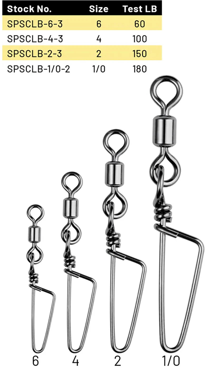 SPRO Power Swivels w Coastlock Snap Stainless Steel Line Ties NSB Finish