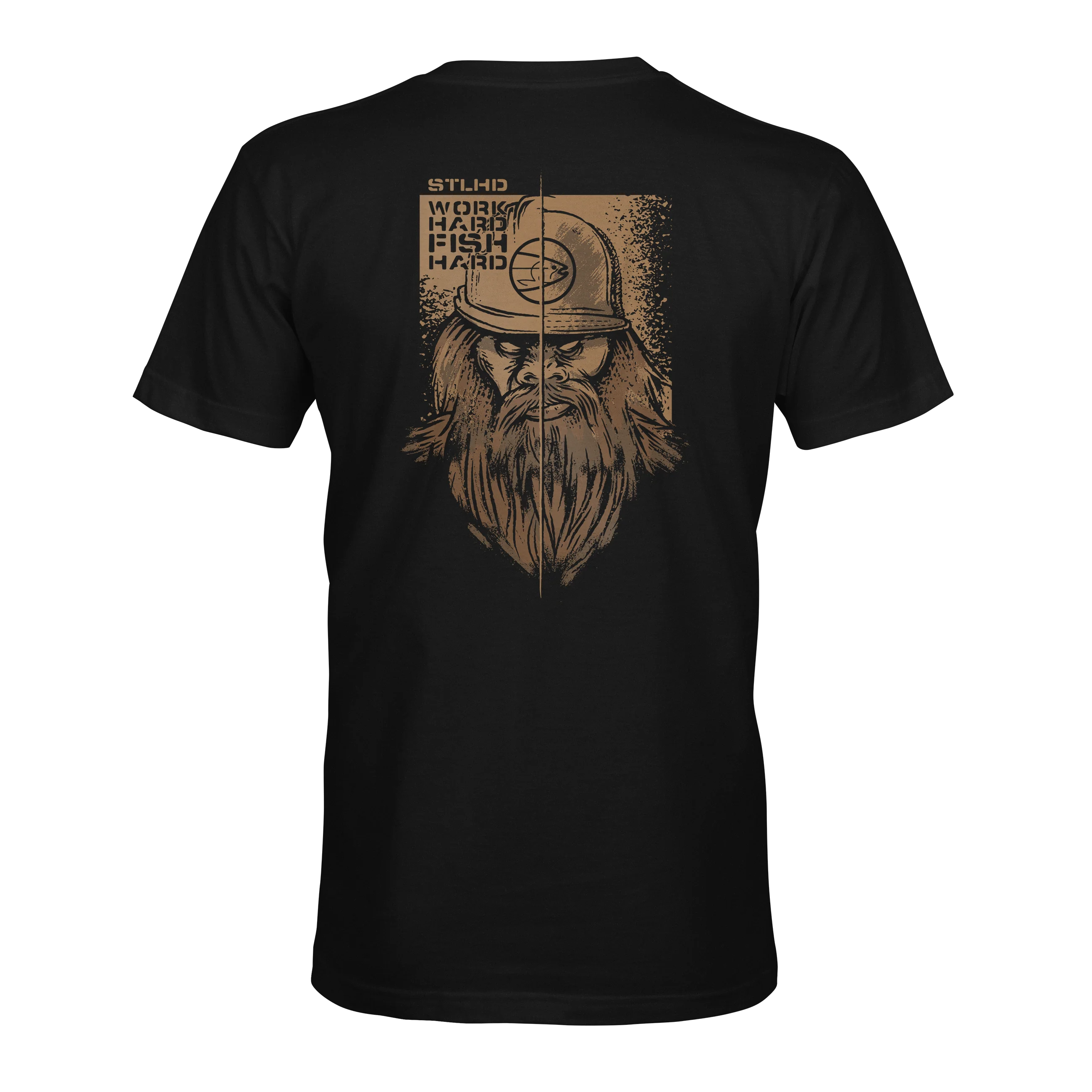 STLHD Mens Work Hard Fish Hard T Shirt