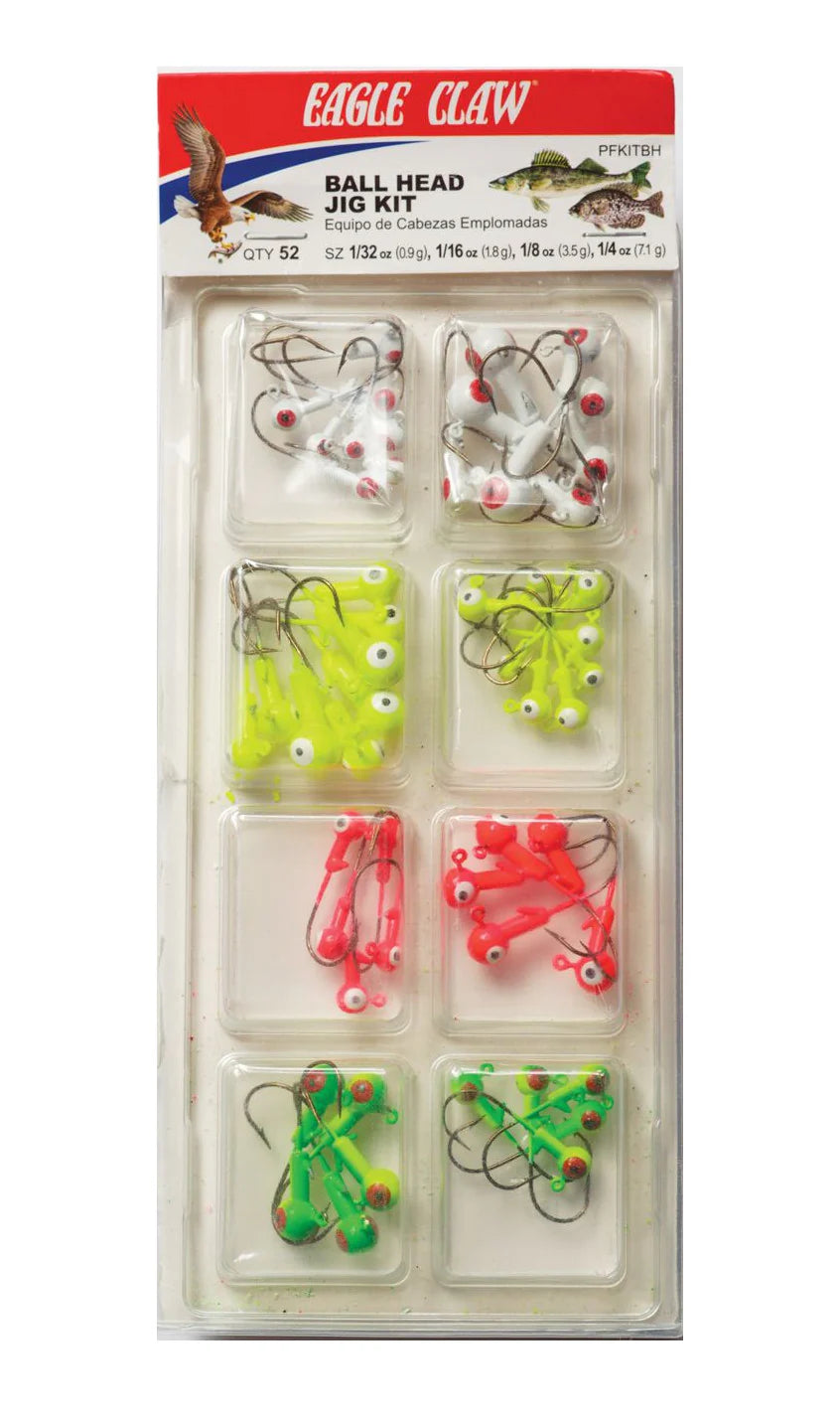 Eagle Claw Ball Head Jig Kit 52 Piece Jighead Assortment