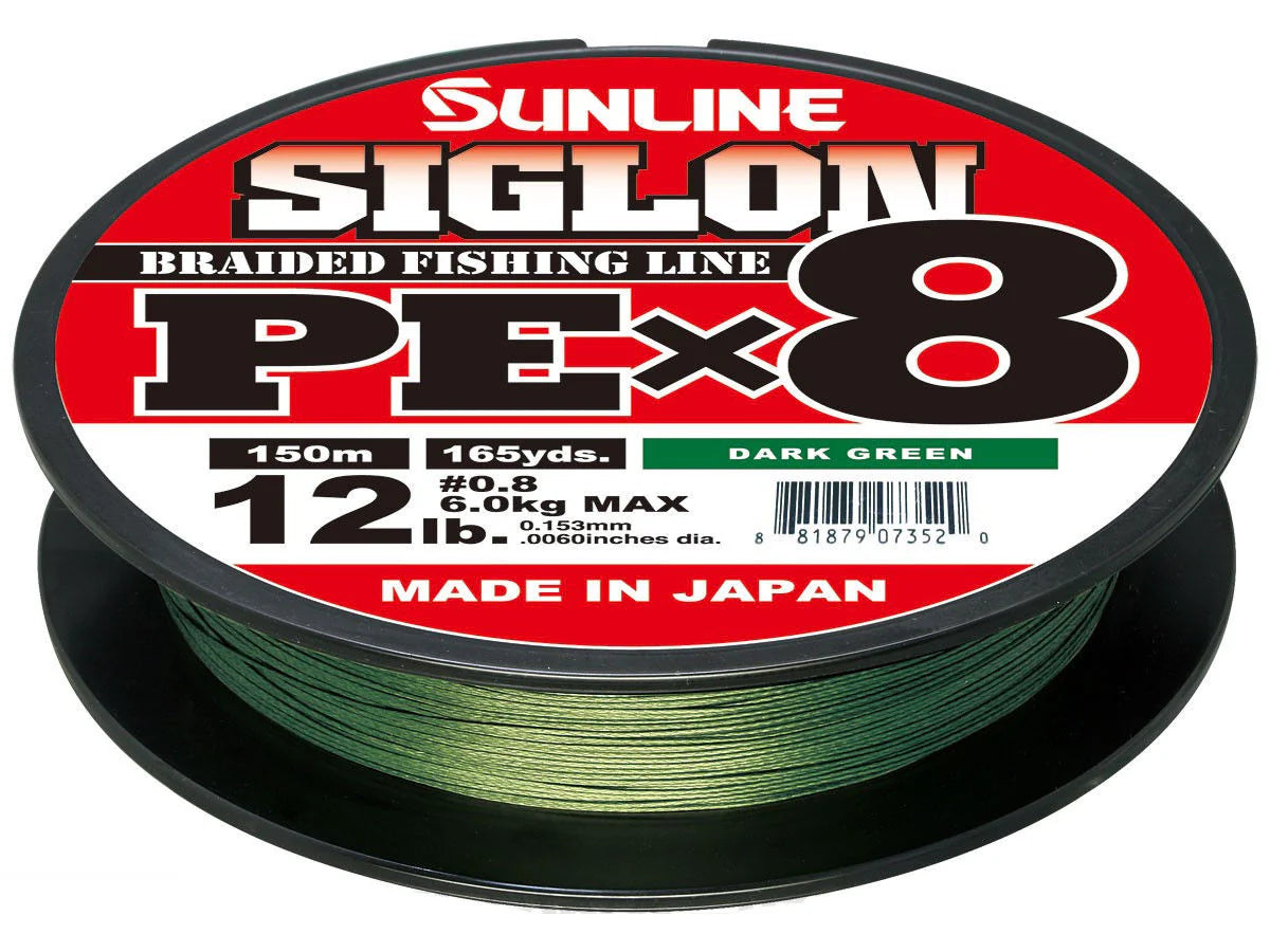 Sunline Siglon PEx8 Dark Green Braid 165 Yard Spools