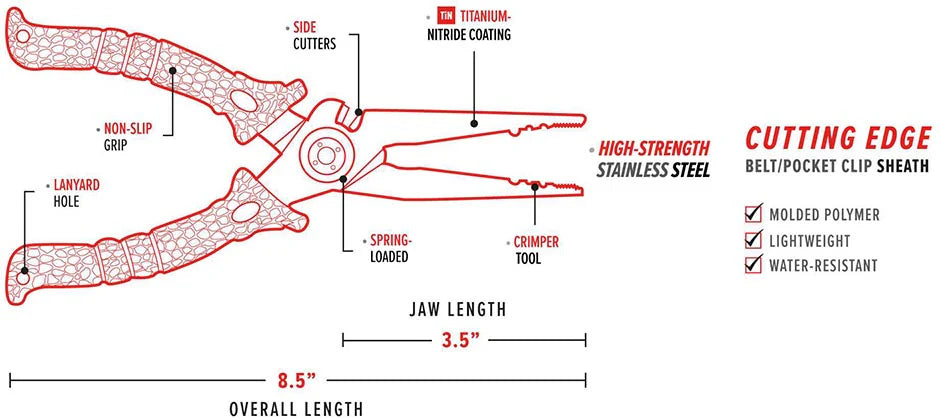 Bubba Stainless Steel Pliers 85 Inch