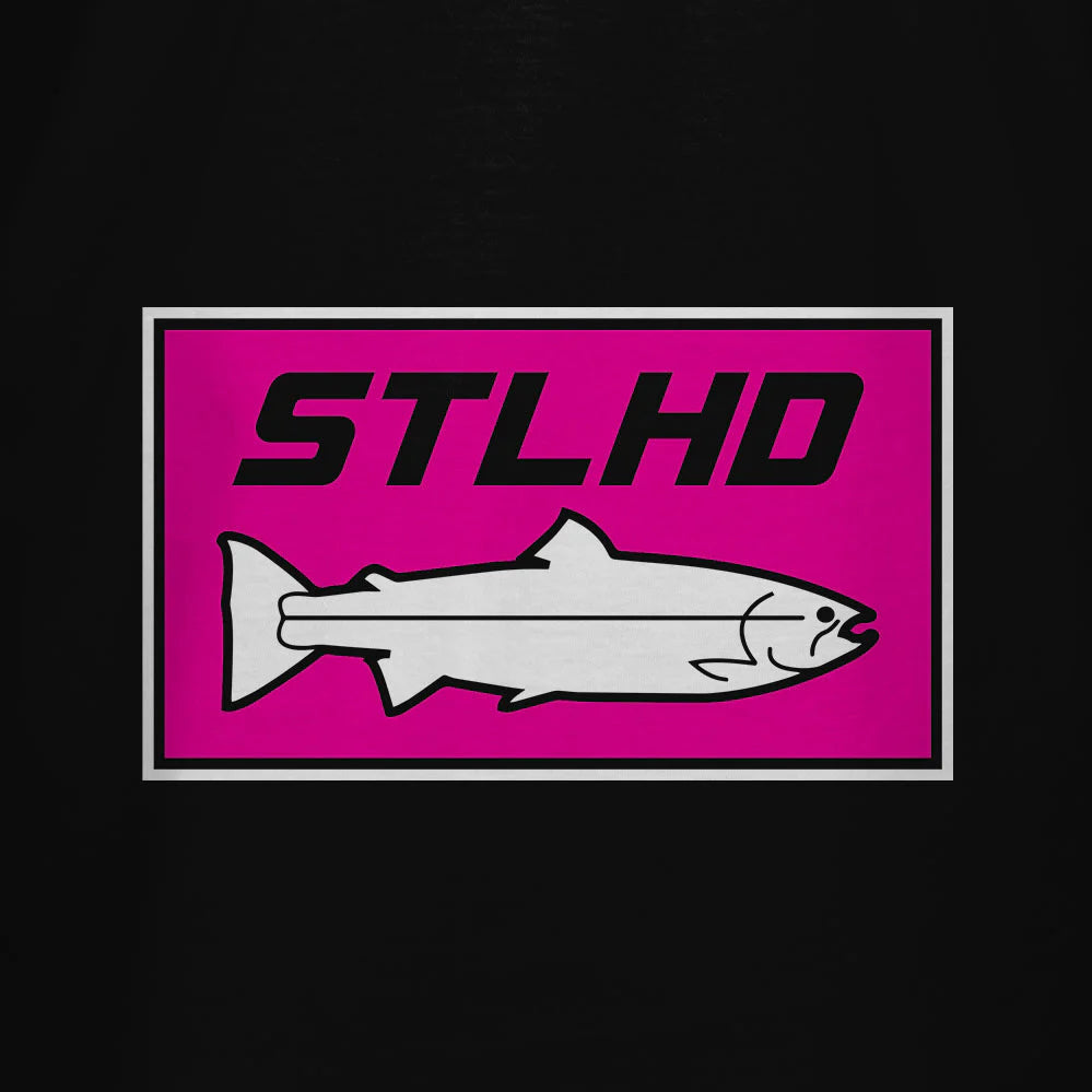 STLHD Mens Neon Pink Black T Shirt