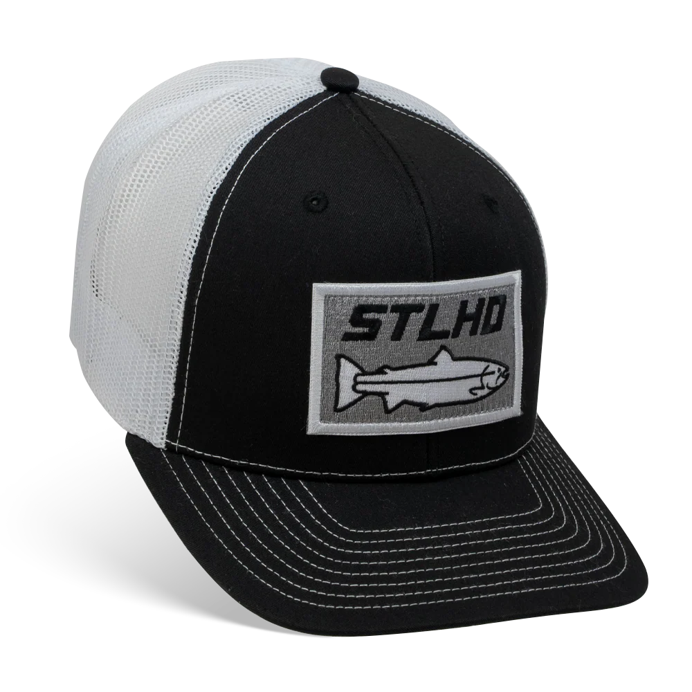 STLHD Winter Ice Black White Trucker Snapback Hat