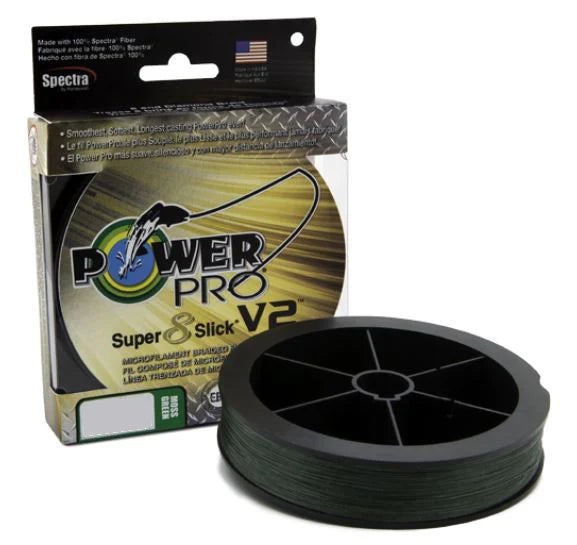 Power Pro Super8Slick V2 Moss Green Braided Line 1500 yard Bulk Spool
