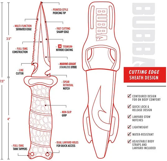 Bubba Scout Pointed Dive Knife 35 Inch