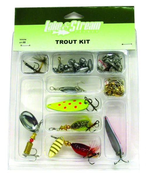 Lake Stream 68 Piece Beginner Trout Kit