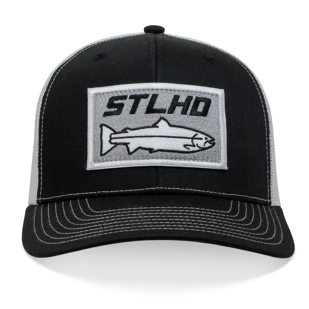 STLHD Winter Ice Black White Trucker Snapback Hat