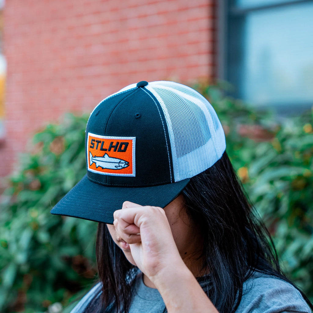 STLHD Standard White Black Trucker Hat