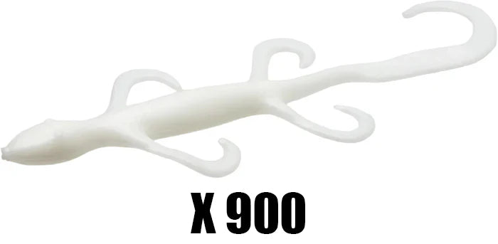 Zoom Lizard 6 Inch White Creature Bait MEGA BLOWOUT 100 Packs