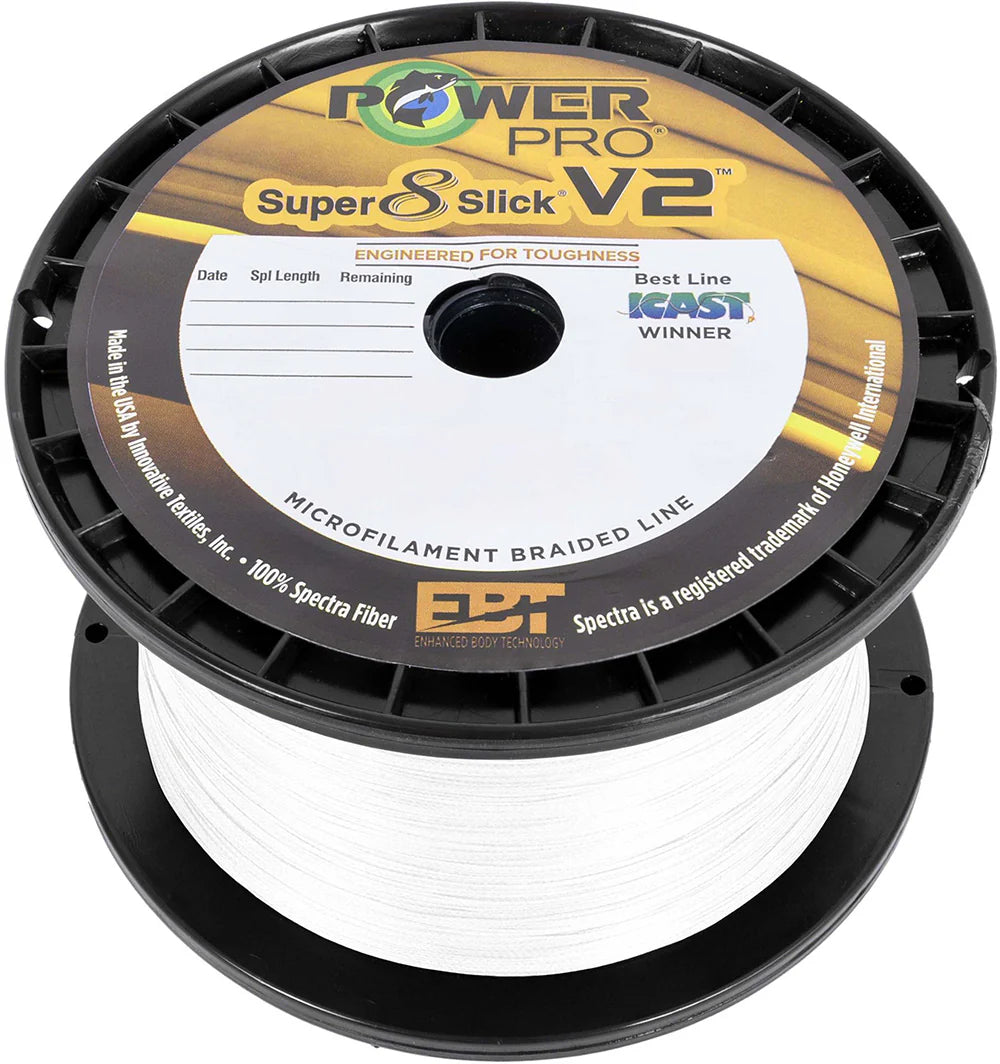 Power Pro Super8Slick V2 White Braided Line Bulk Spools
